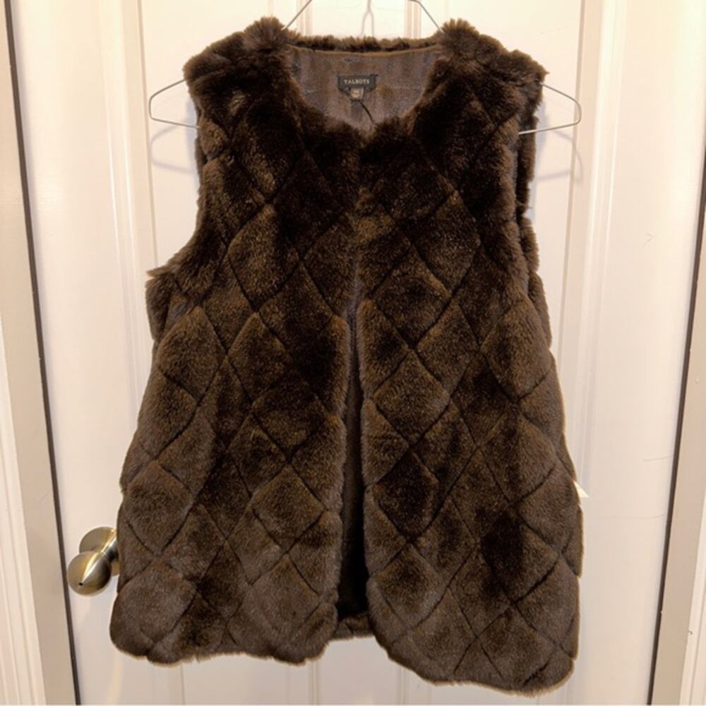 Talbots Cozy Faux Fur Vest XS